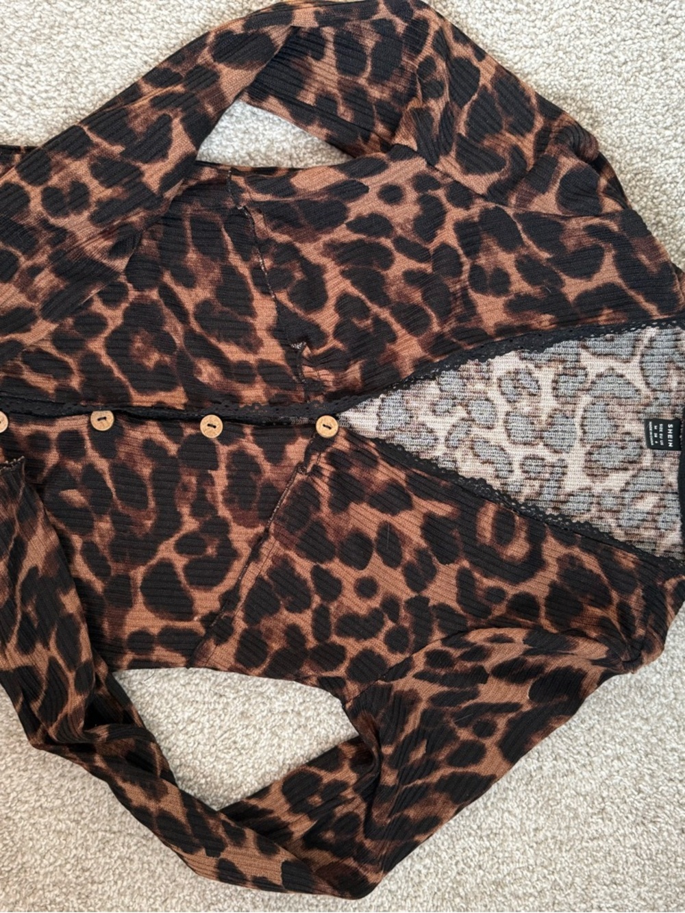 Leopard Print Button-Up - Brown & Black